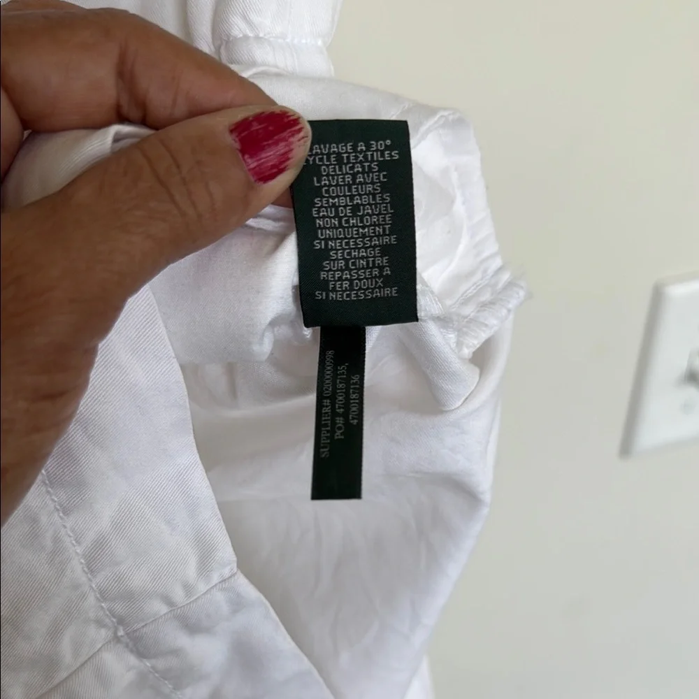 LRL Lauren Jeans Co.White Button-Up Romper
